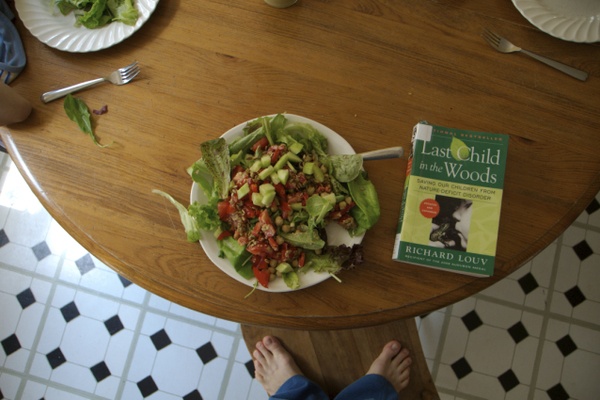 salad coming up and a book to read