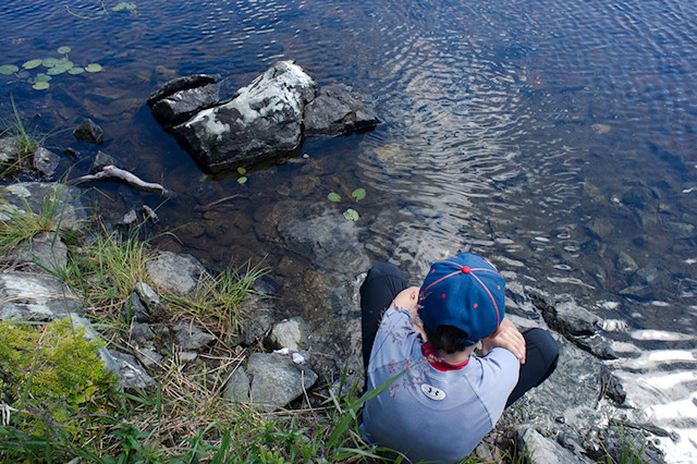 boy at lake