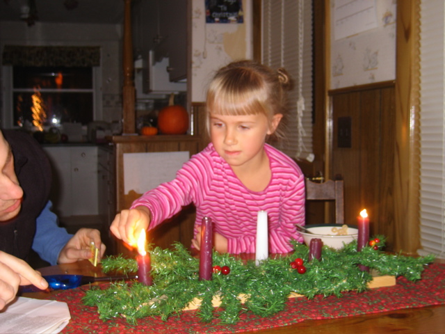 Celine lighting advent candle