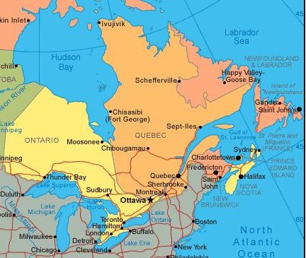 East Coast Provinces Of Canada Map - United States Map