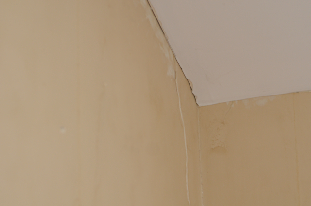 the cracked plaster in the girls room - awaiting patching and painting