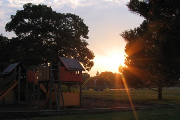 Evening playground sunshot
