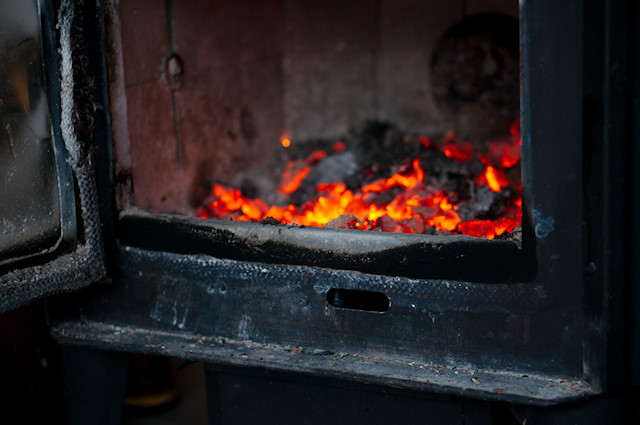 woodstove coals