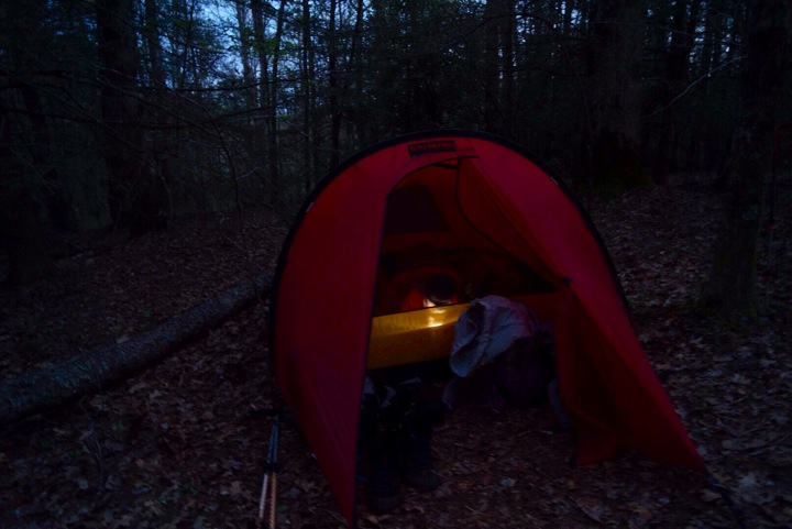 tent at Indian Grave Gap on AT