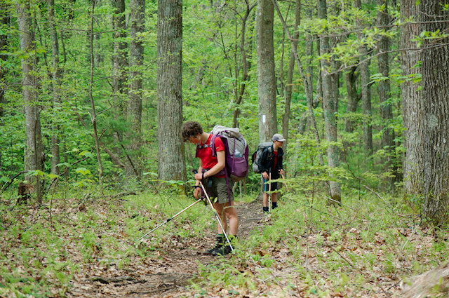 hiking pond mountain