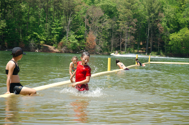 kids swimming at Watauga Lake