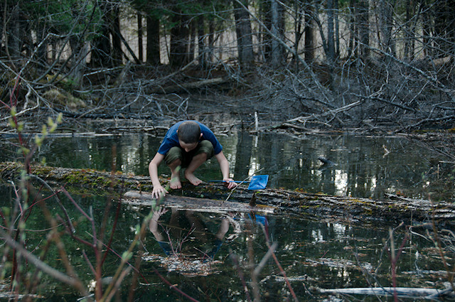 boy at pond