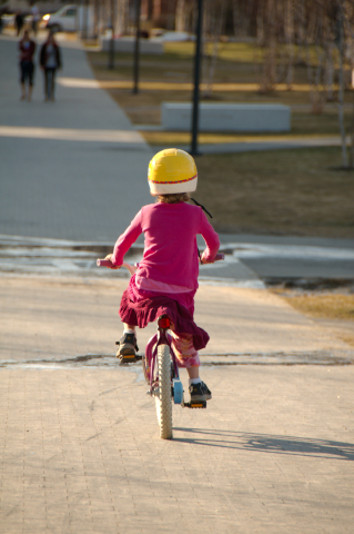 Brienne's first time on two wheels