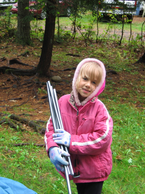 Celine packing up Camp