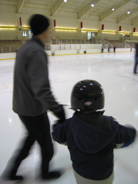 Daddy with Laurent skating
