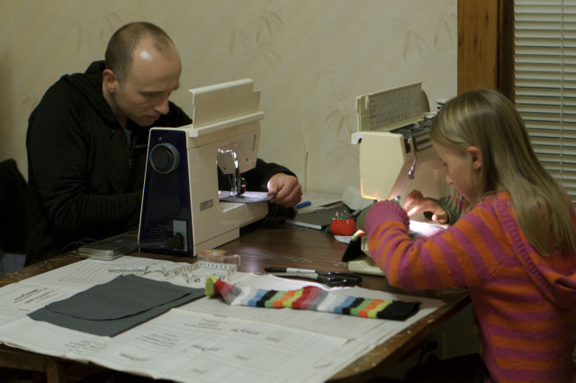 night time sewing together: we were recently given my deceased grandmother's machine