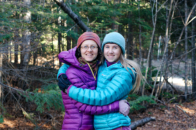 hugging daughter