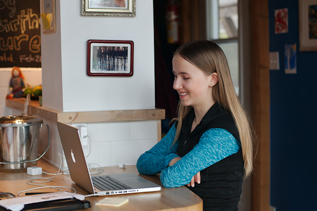 girl on computer