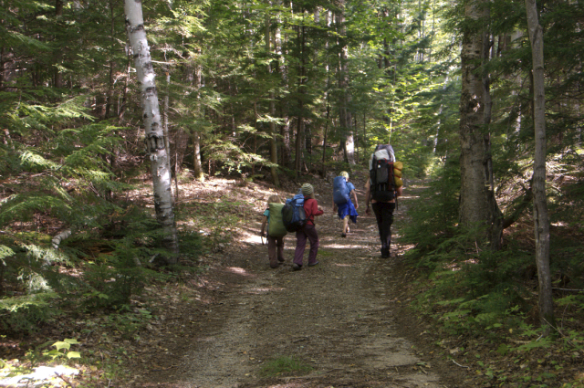 hiking up