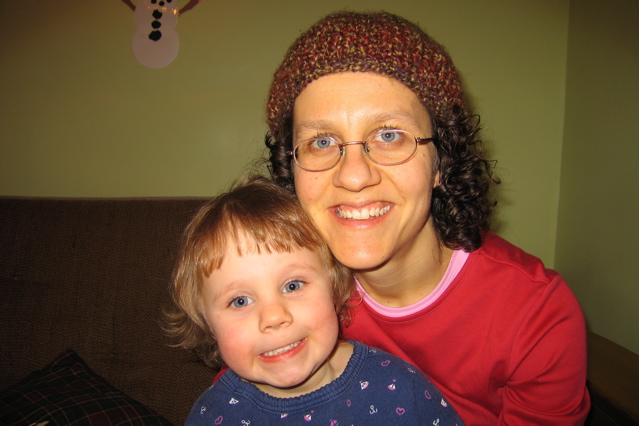 My new hat - knitted by our young friend and kid's babysitter