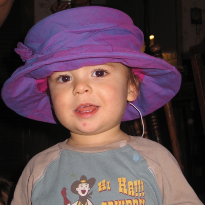 Joah and purple hat
