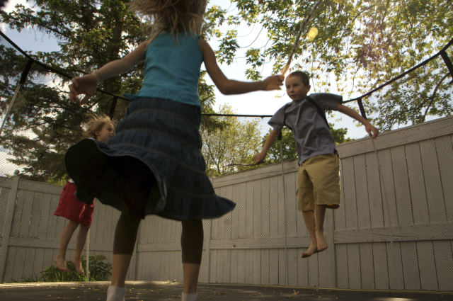 morning jump on the trampoline