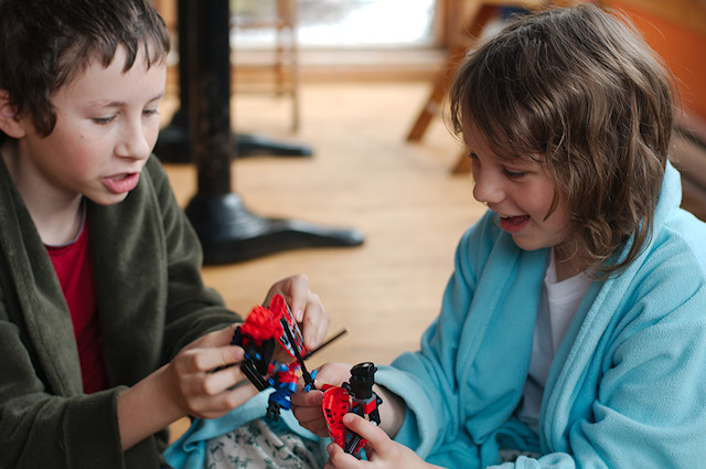 kids playing lego