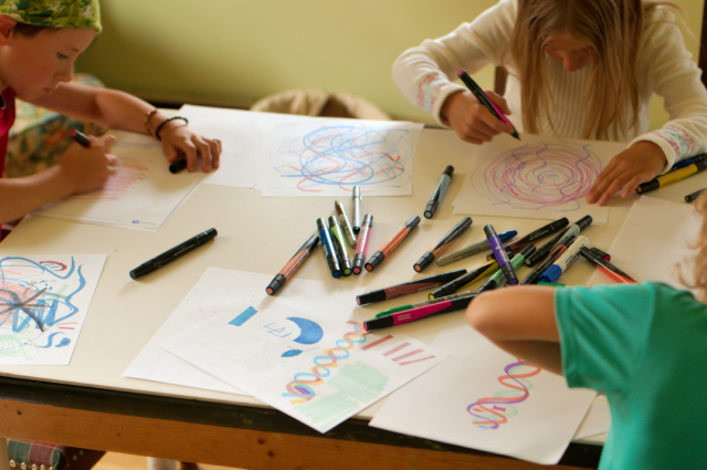 New Art Supplies and Drawing with Children