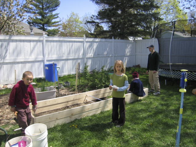 May 2008: The bed is built, quite fittingly on Mother's Day - a gift for mama!