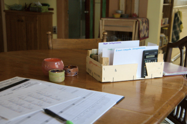 my kitchen table this morning: putting it all together