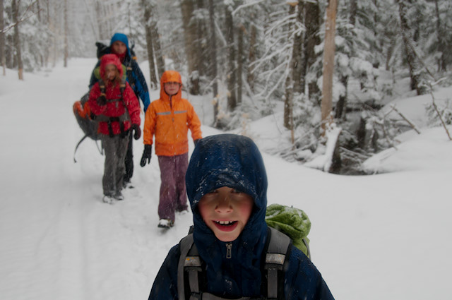 rain jackets in the snow