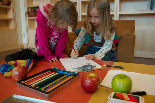 last day of "school": the apples were for the students