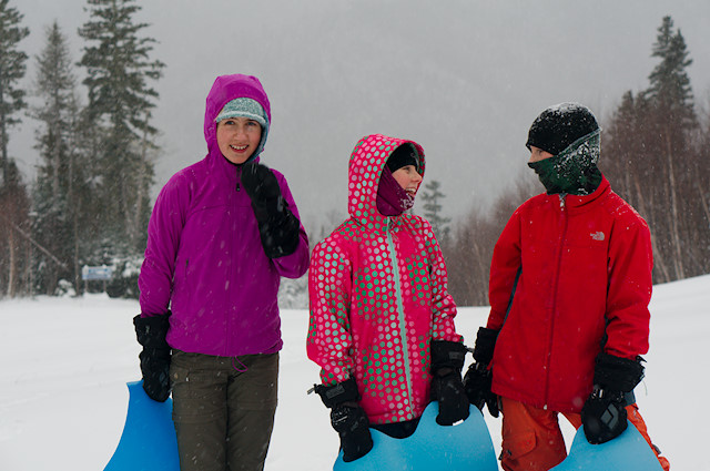 three kid softshells