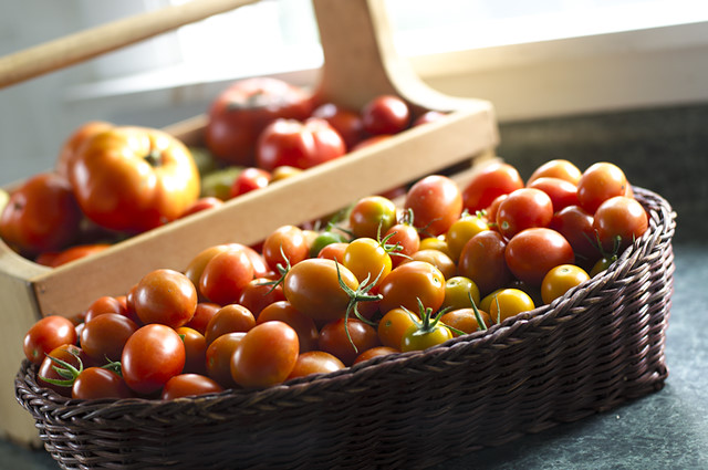 tomatoes on counter